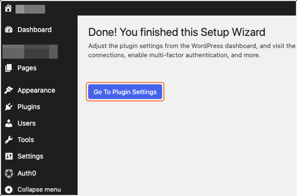 Click on Go To Plugin Settings
