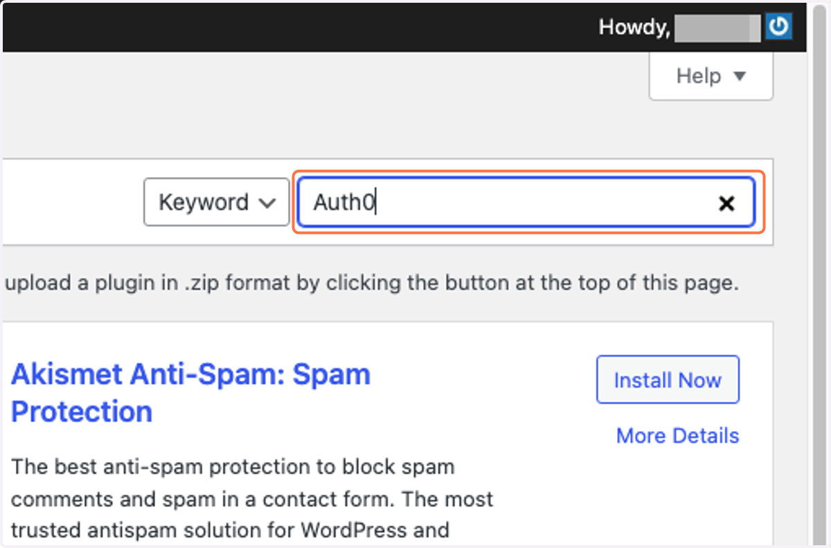 Type "Auth0"