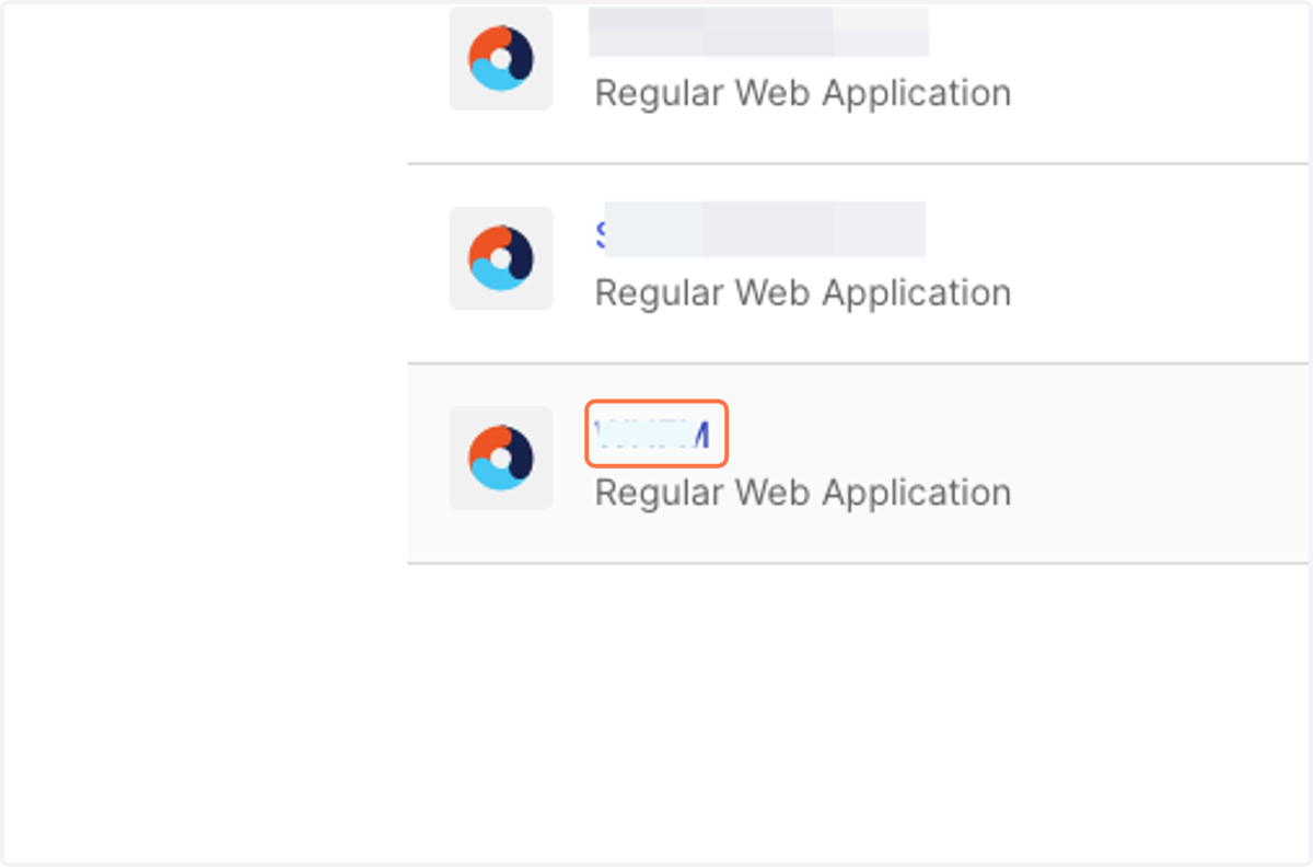 Auth0 < Click on WP Regular Web App created