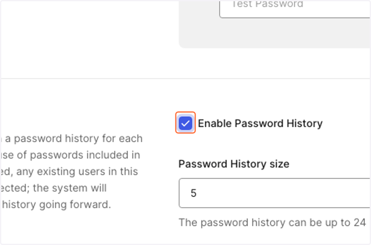 Check Enable Password History