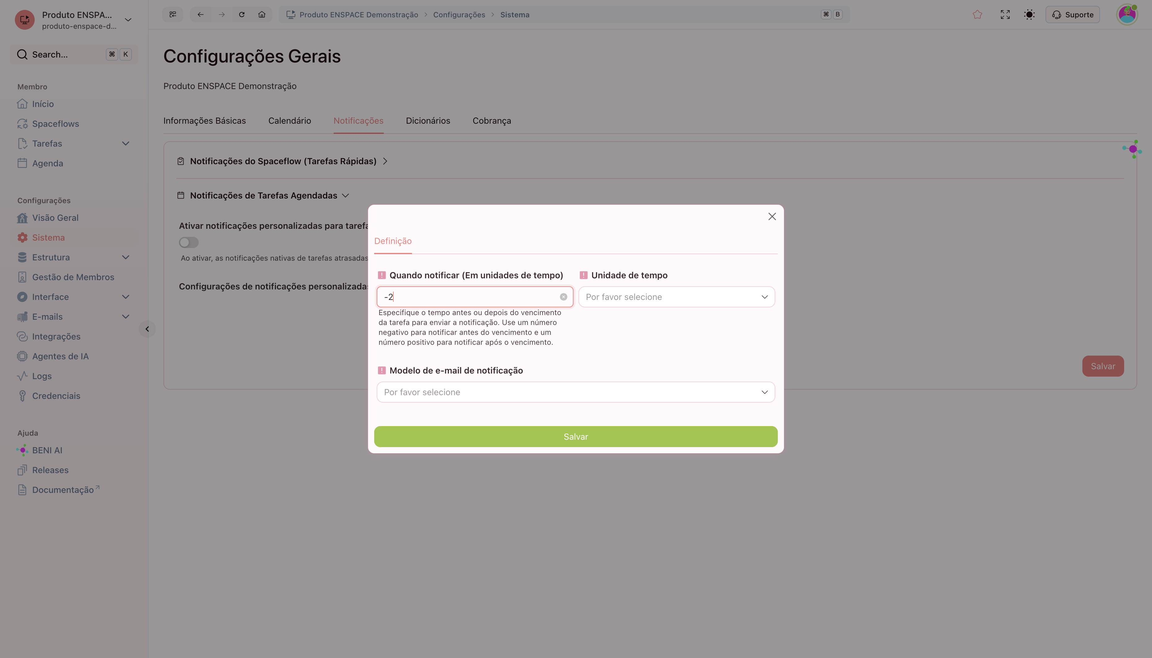 Siga o mesmo processo adicionando o tempo -2