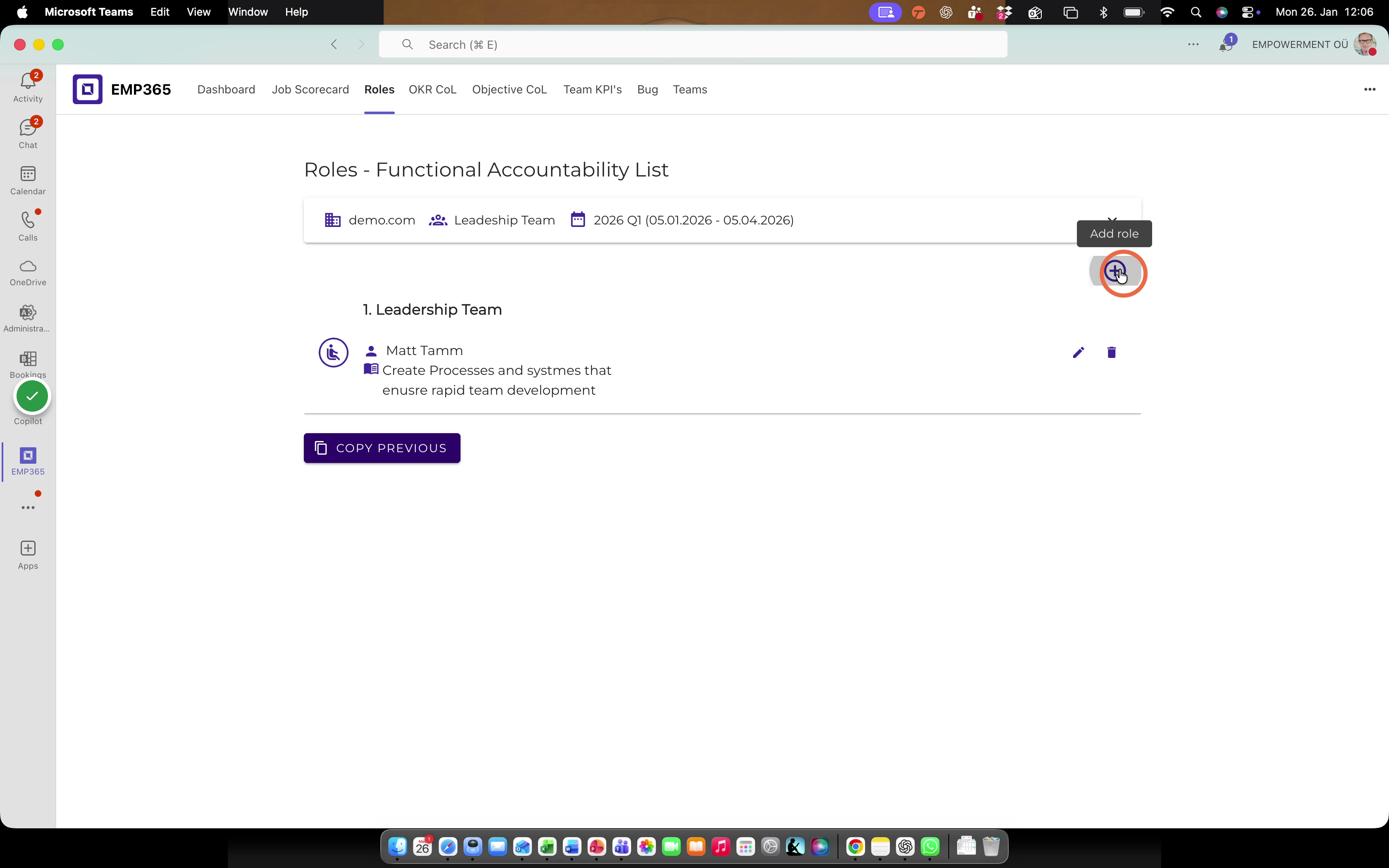 Start creating a new role - Click Add role