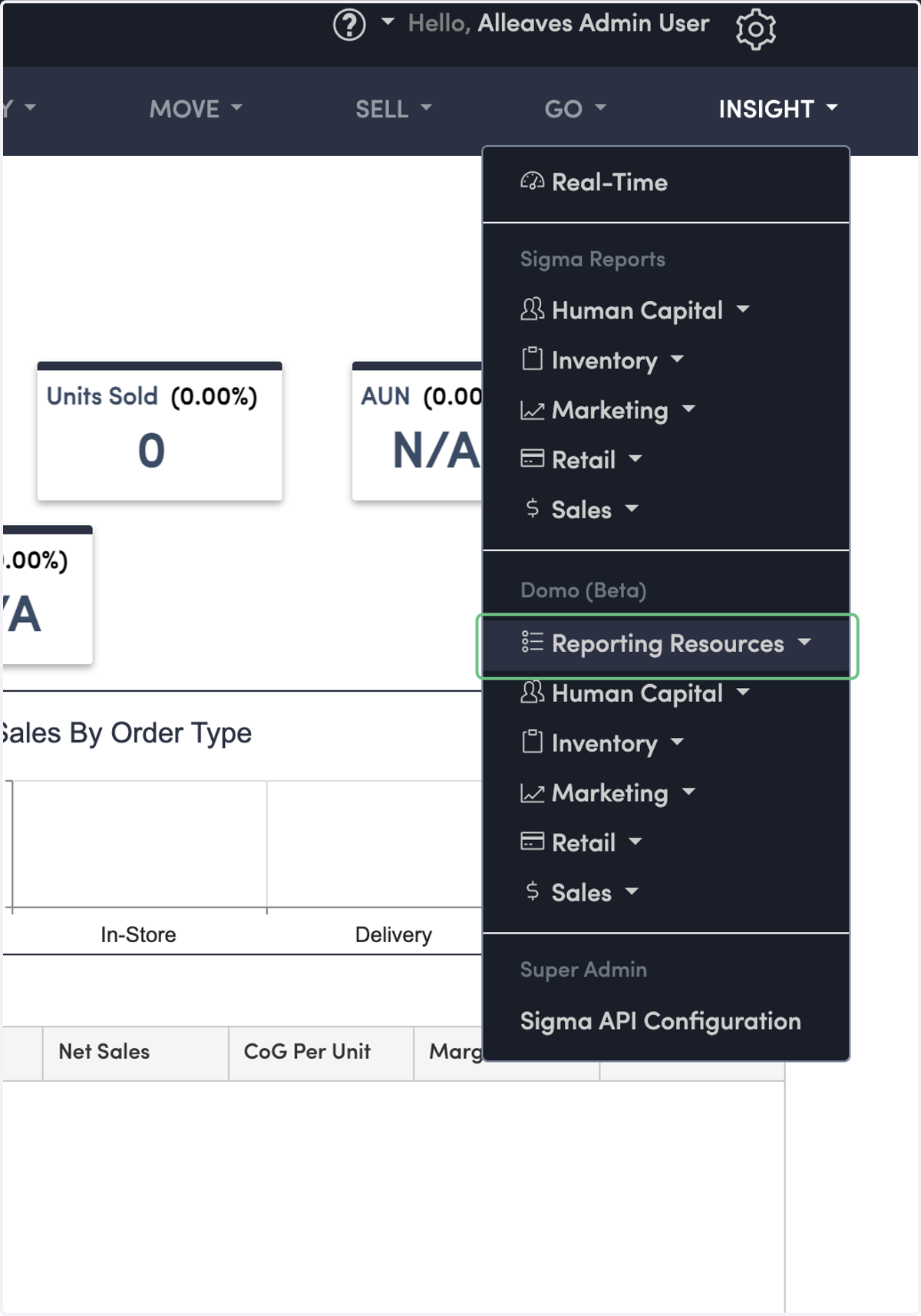 Click on "Reporting Resources"
