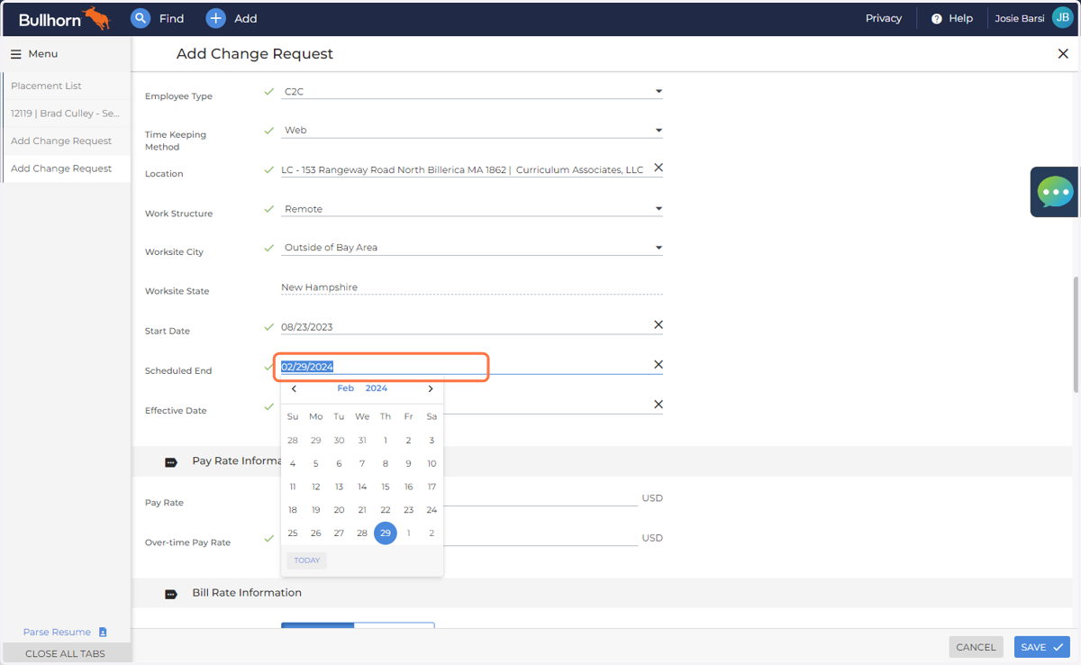 Change the Scheduled End Date (If Applicable)