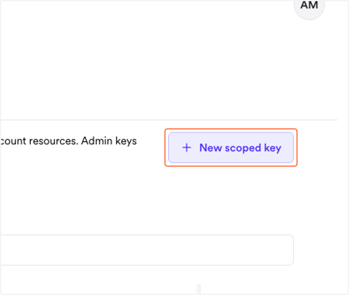 Click on New scoped key