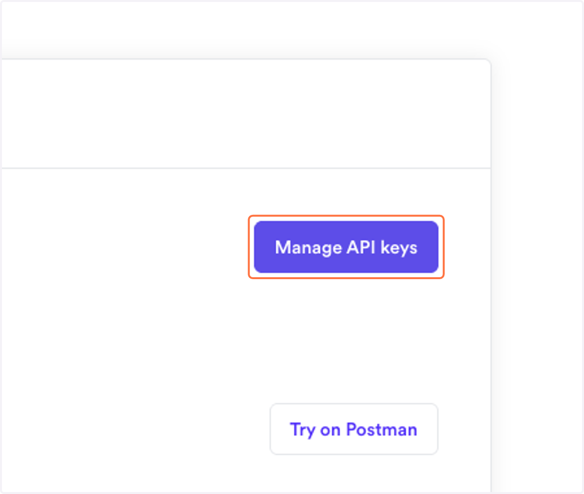 Click on Manage API keys
