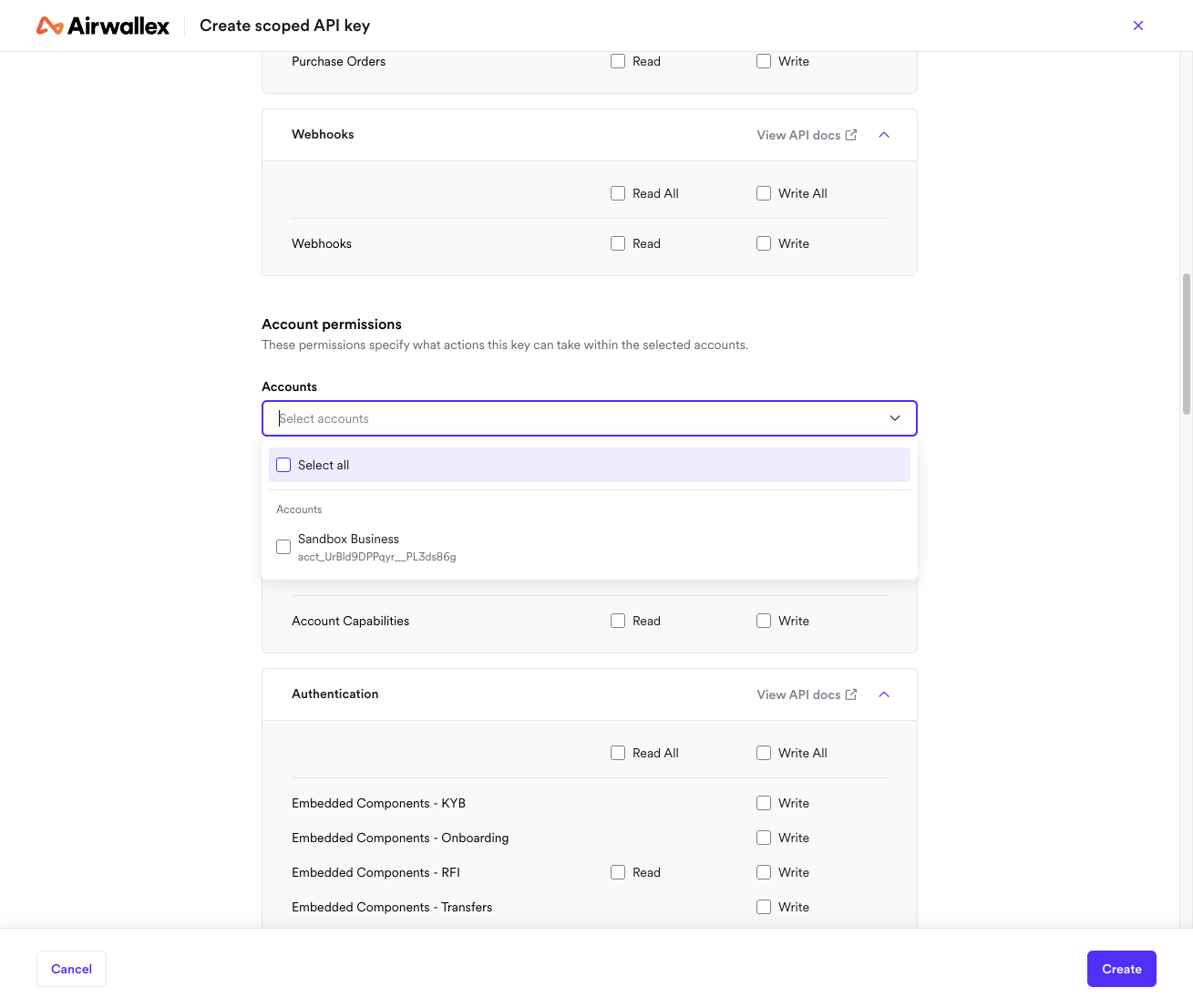 Choose the Accounts that you wish to give Finmo access to