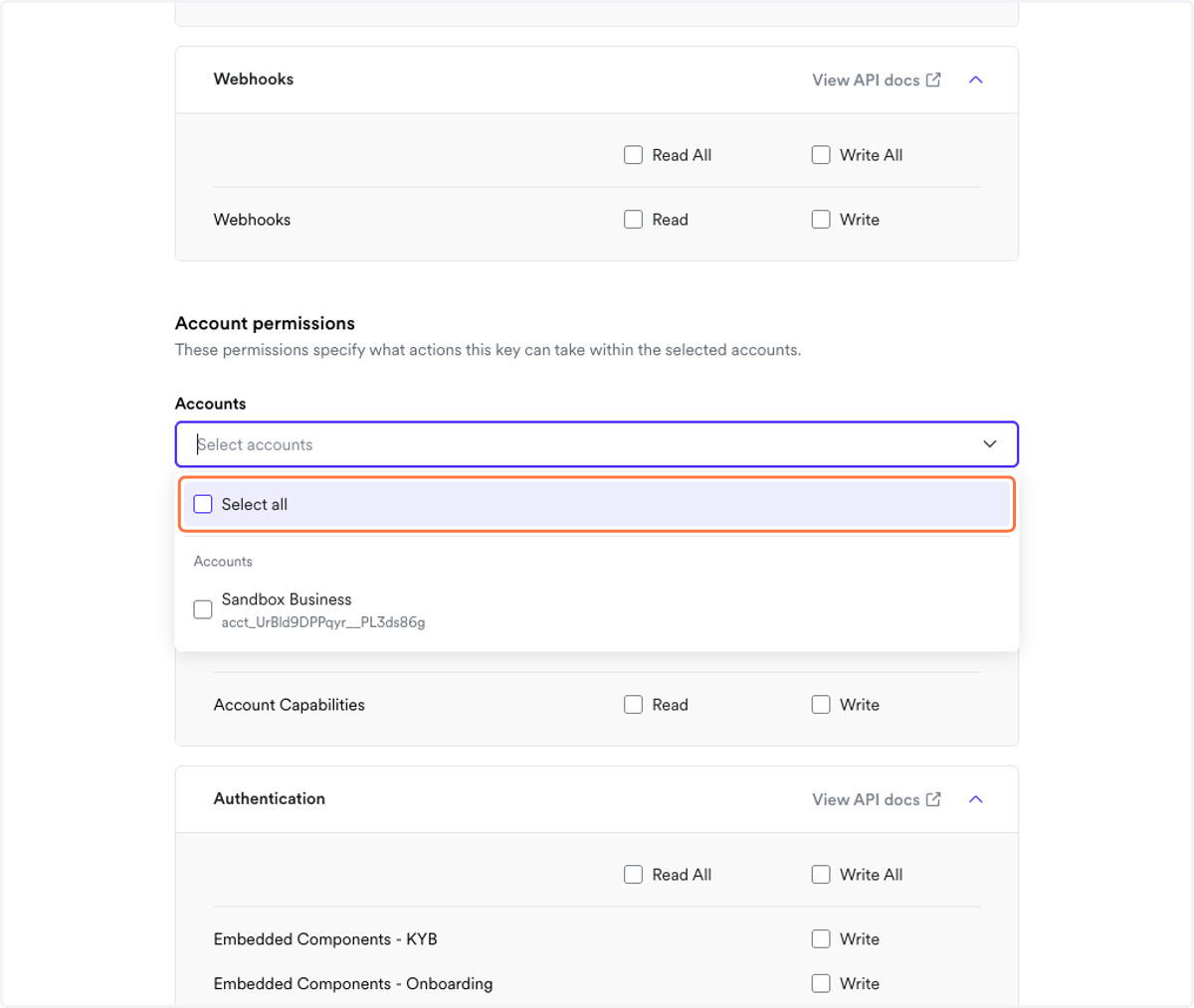 Choose the Accounts that you wish to give Finmo access to