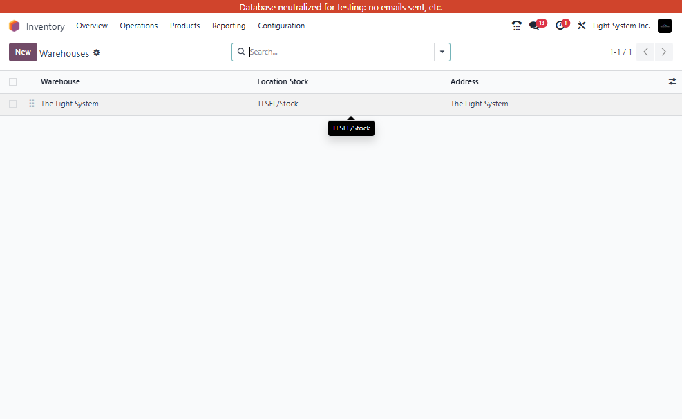 View Default Stock Location.