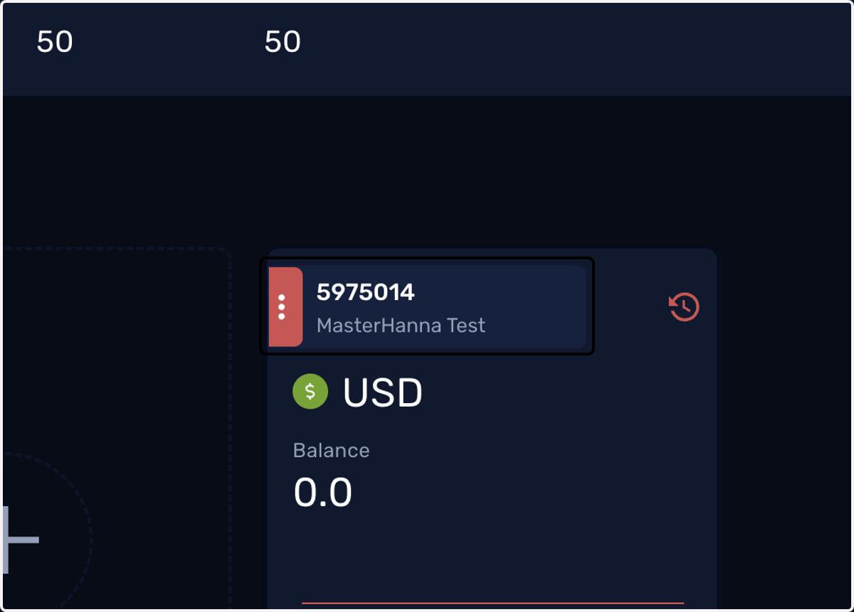 Hover to your Master account and click on the three red dots
