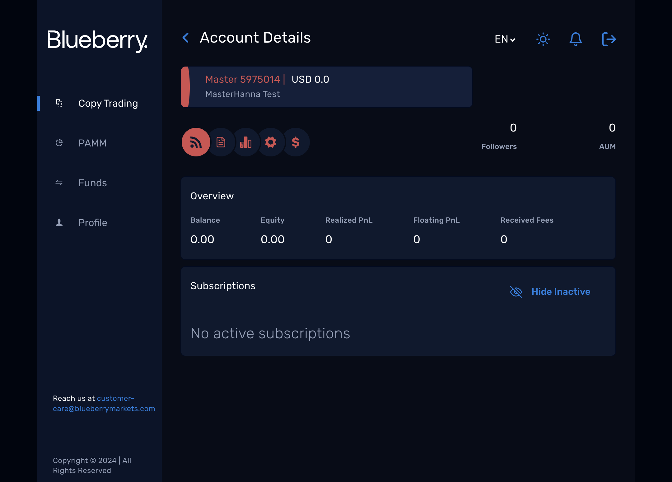You'll land on Account Details which gives an overview of your account