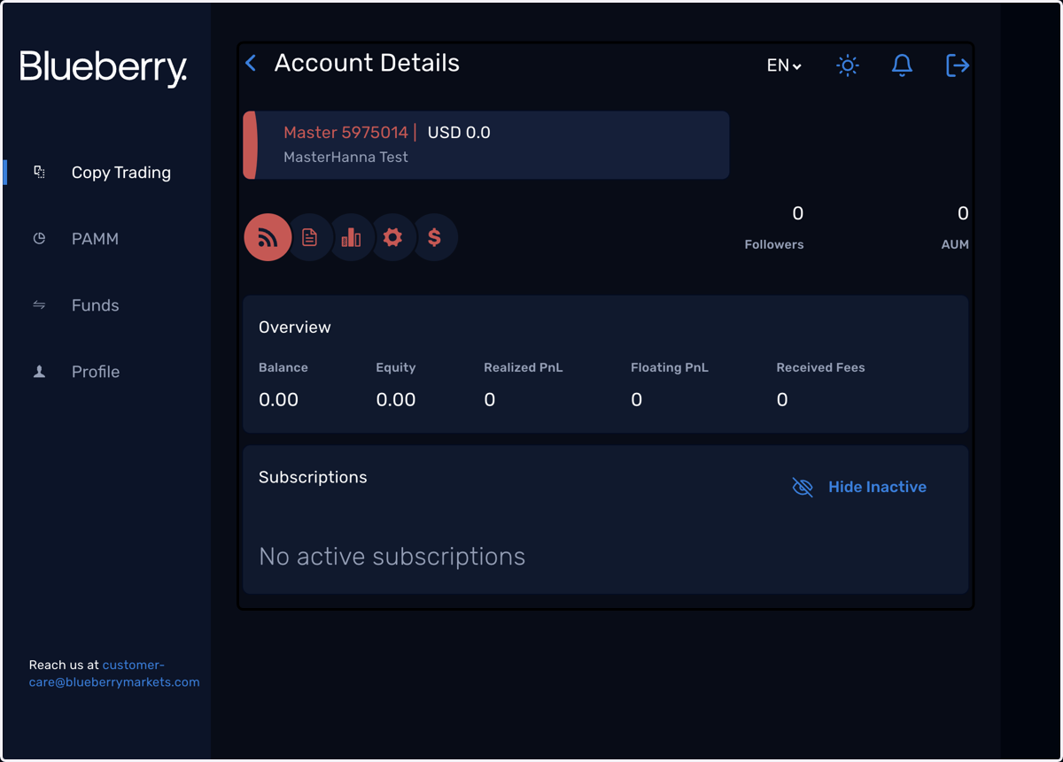 You'll land on Account Details which gives an overview of your account