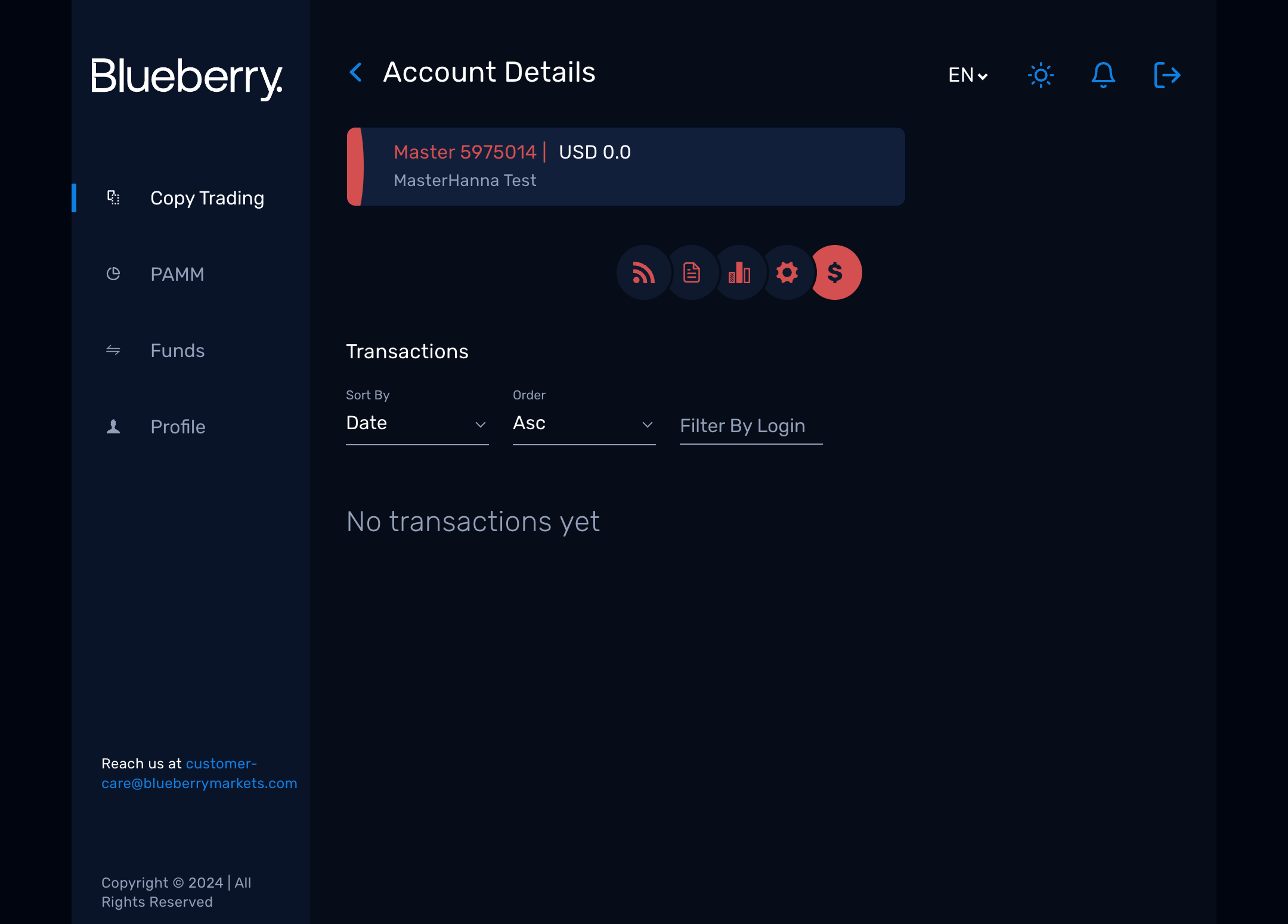 The last tab displays your fee payment history