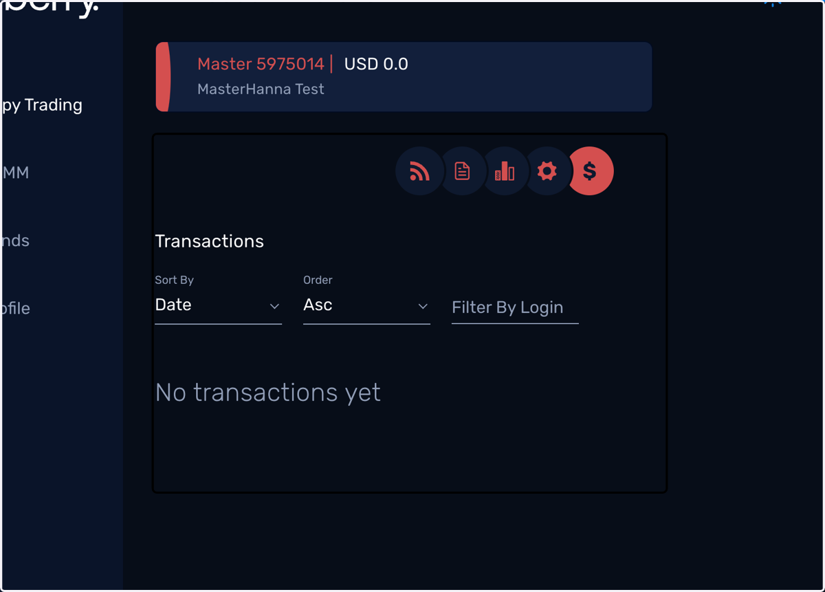 The last tab displays your fee payment history