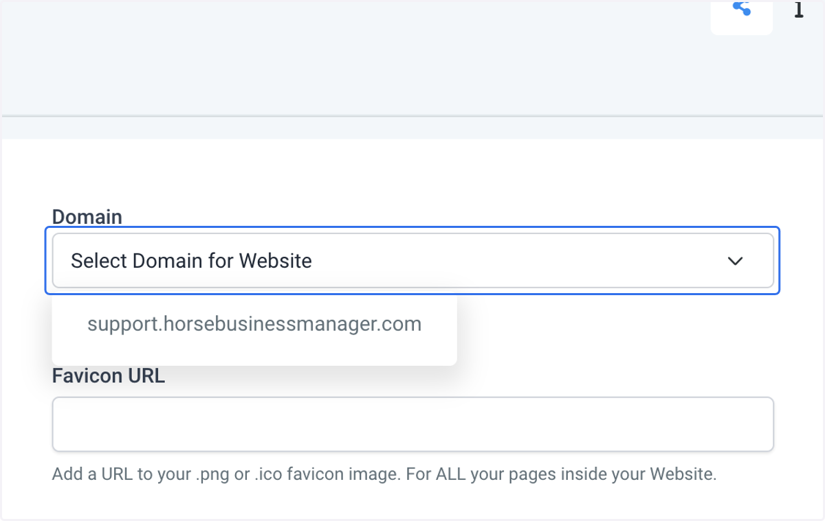 Select your domain from the list