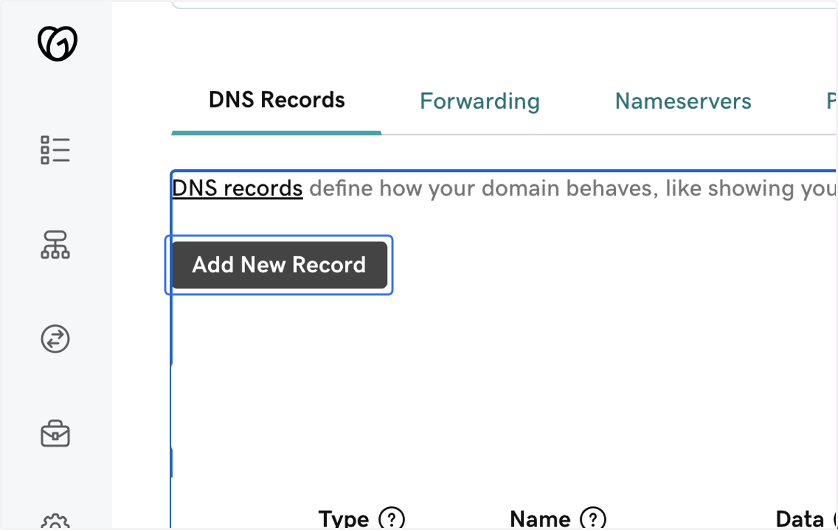 Click Add New Record