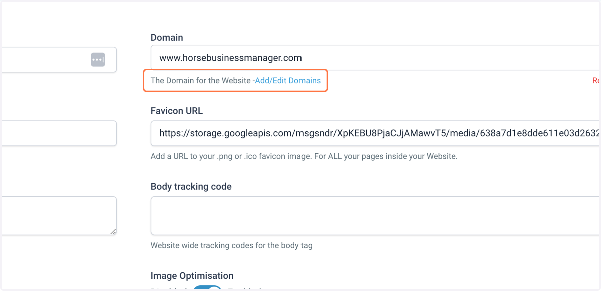 Click Add/Edit Domain
