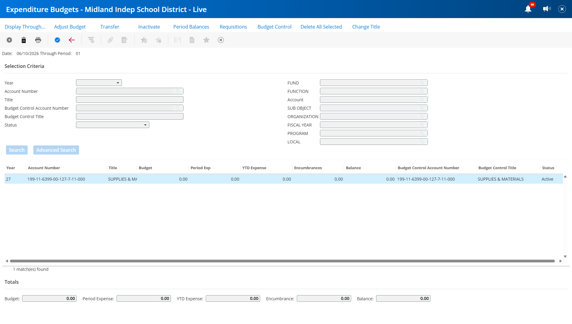 You can see your budget summary at the bottom.