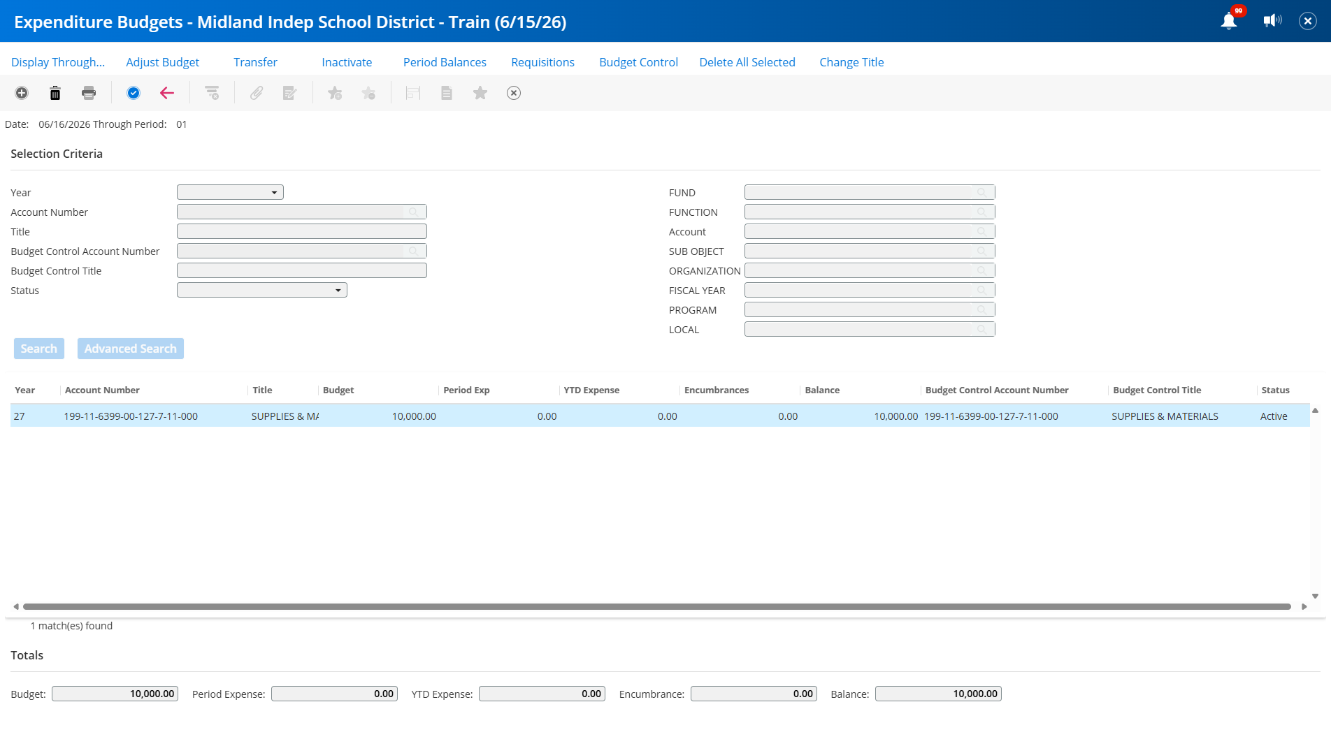 Highlight account in blue and click on blue check mark at top left of the screen to see details.