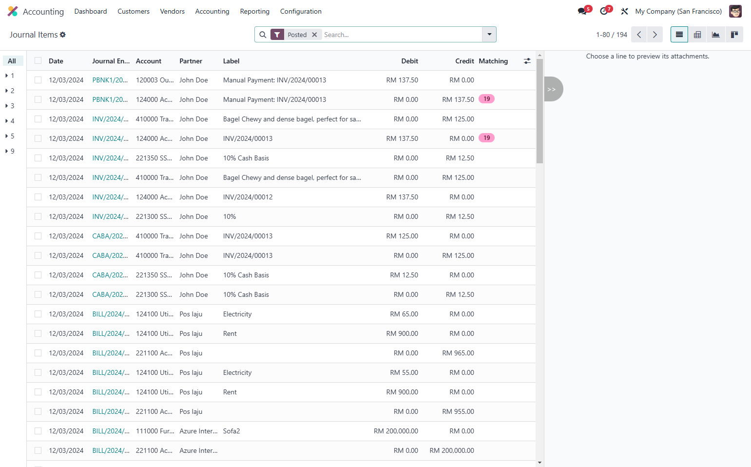 Search the relevant details of the entries