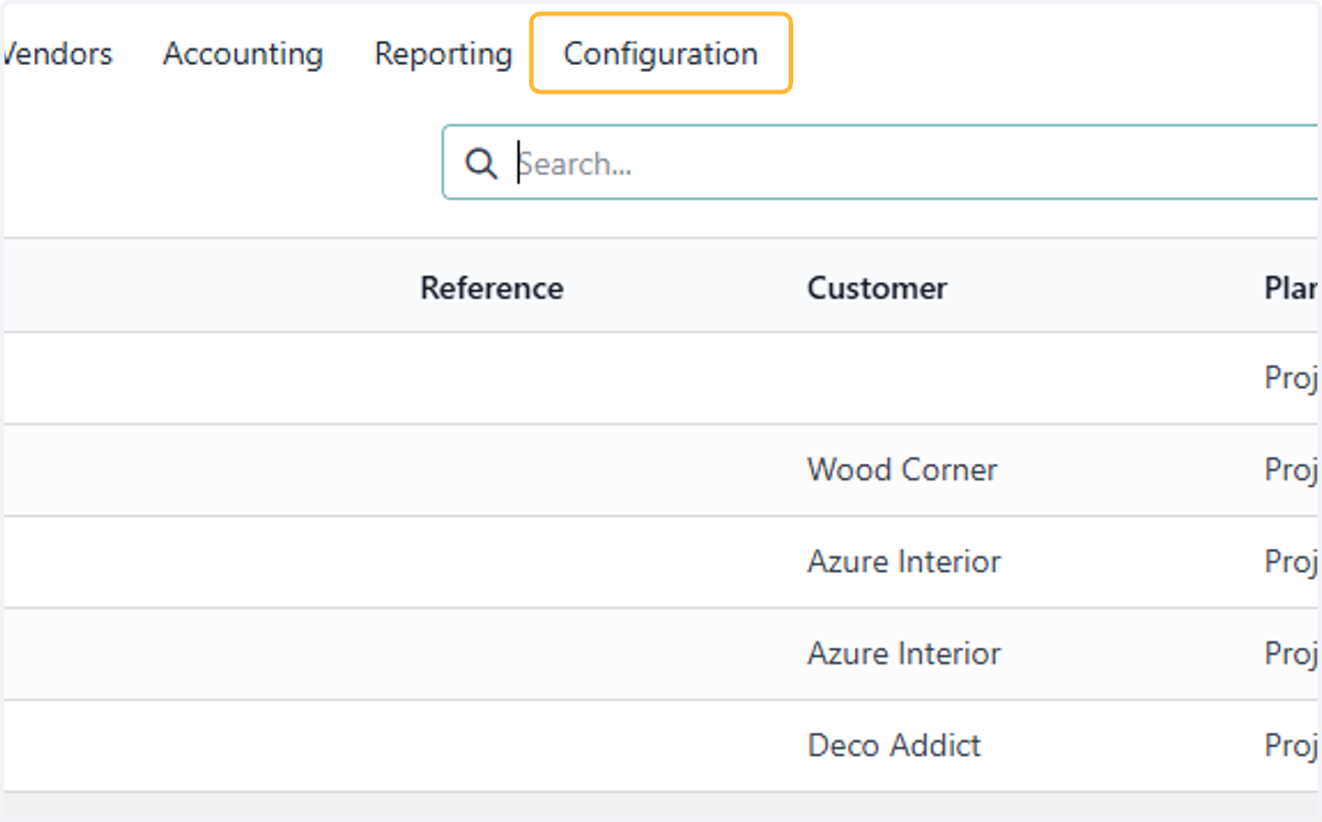 Click on Configuration