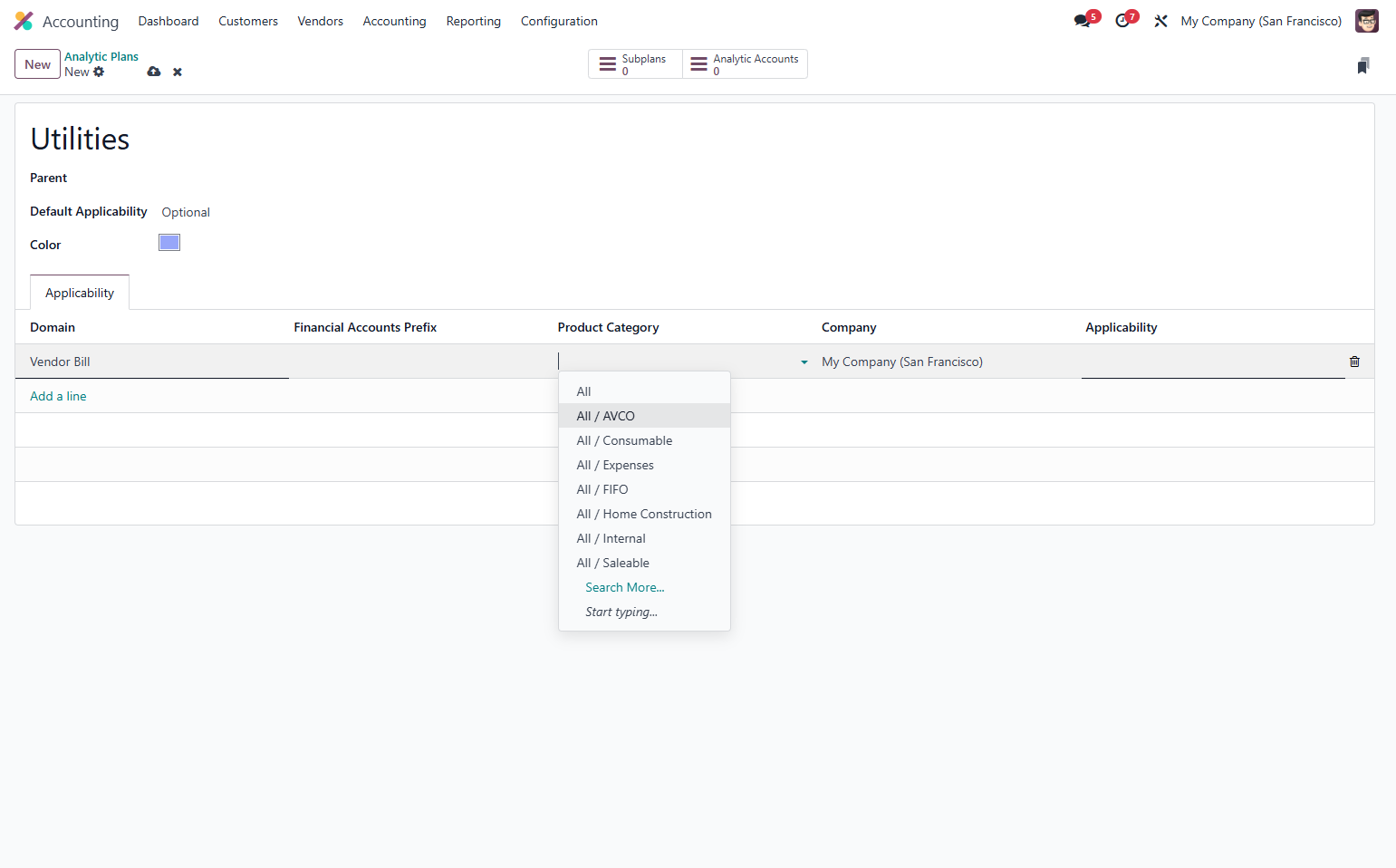 Filling in restricts the Products able to be added