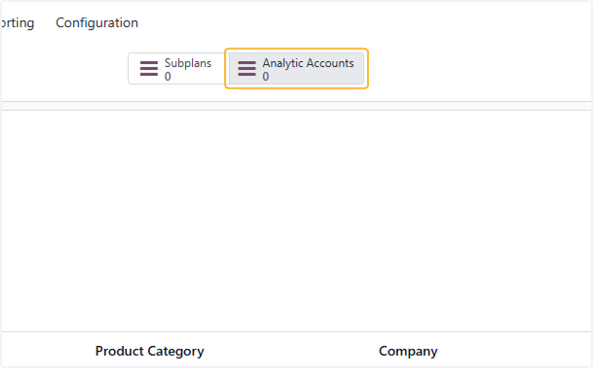 Click on Analytic Accounts