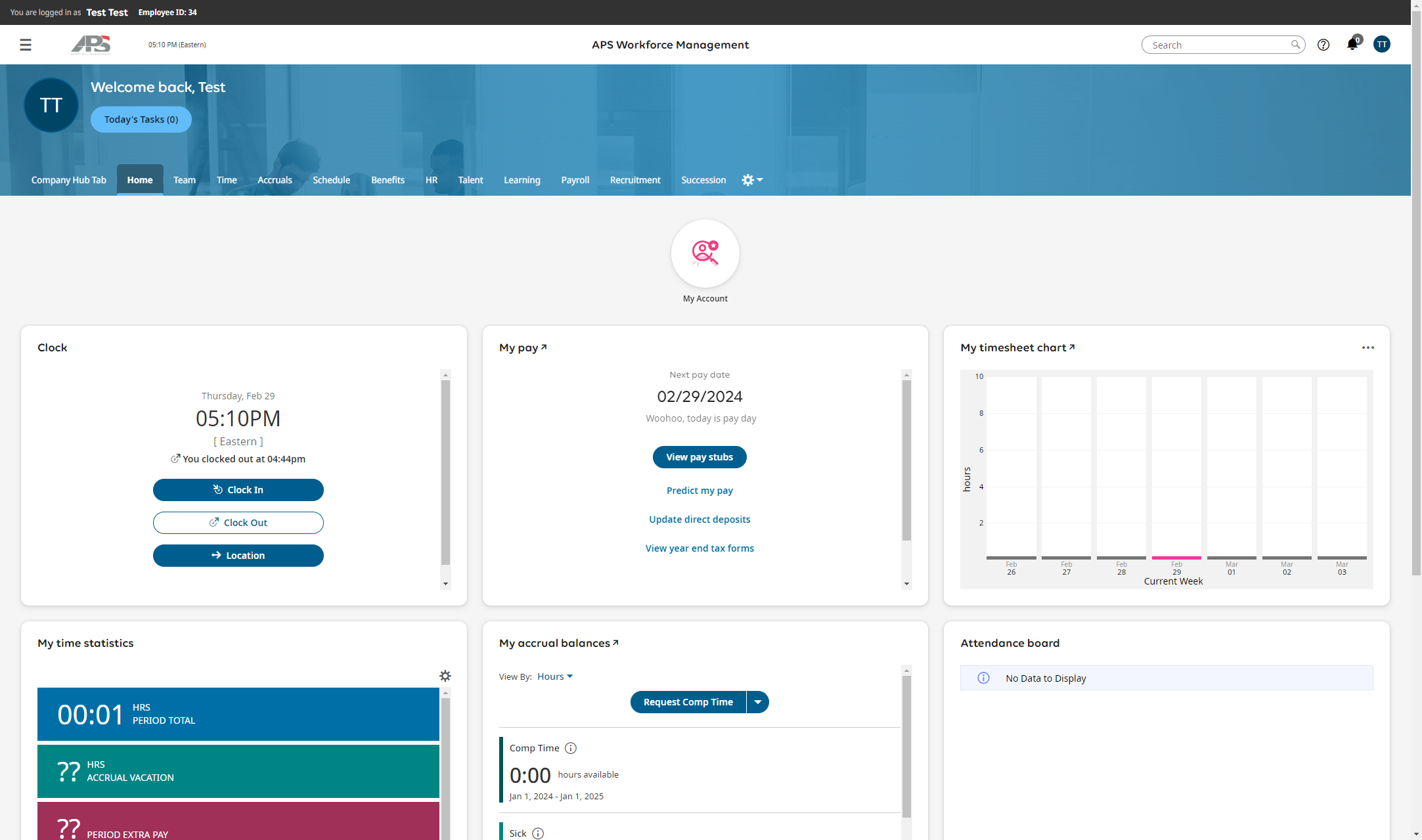 Locate My Timesheet Chart Widget