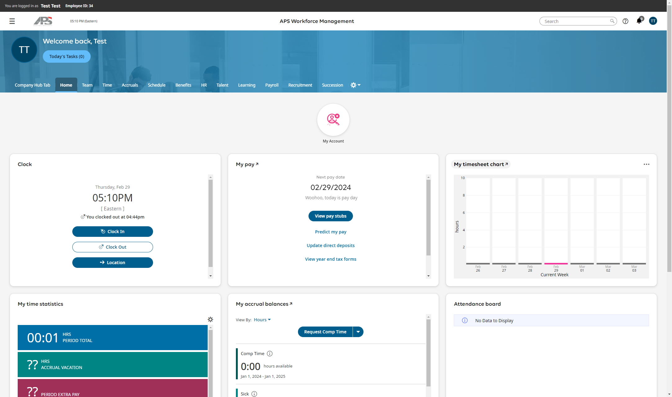 Navigating to Your Timesheet