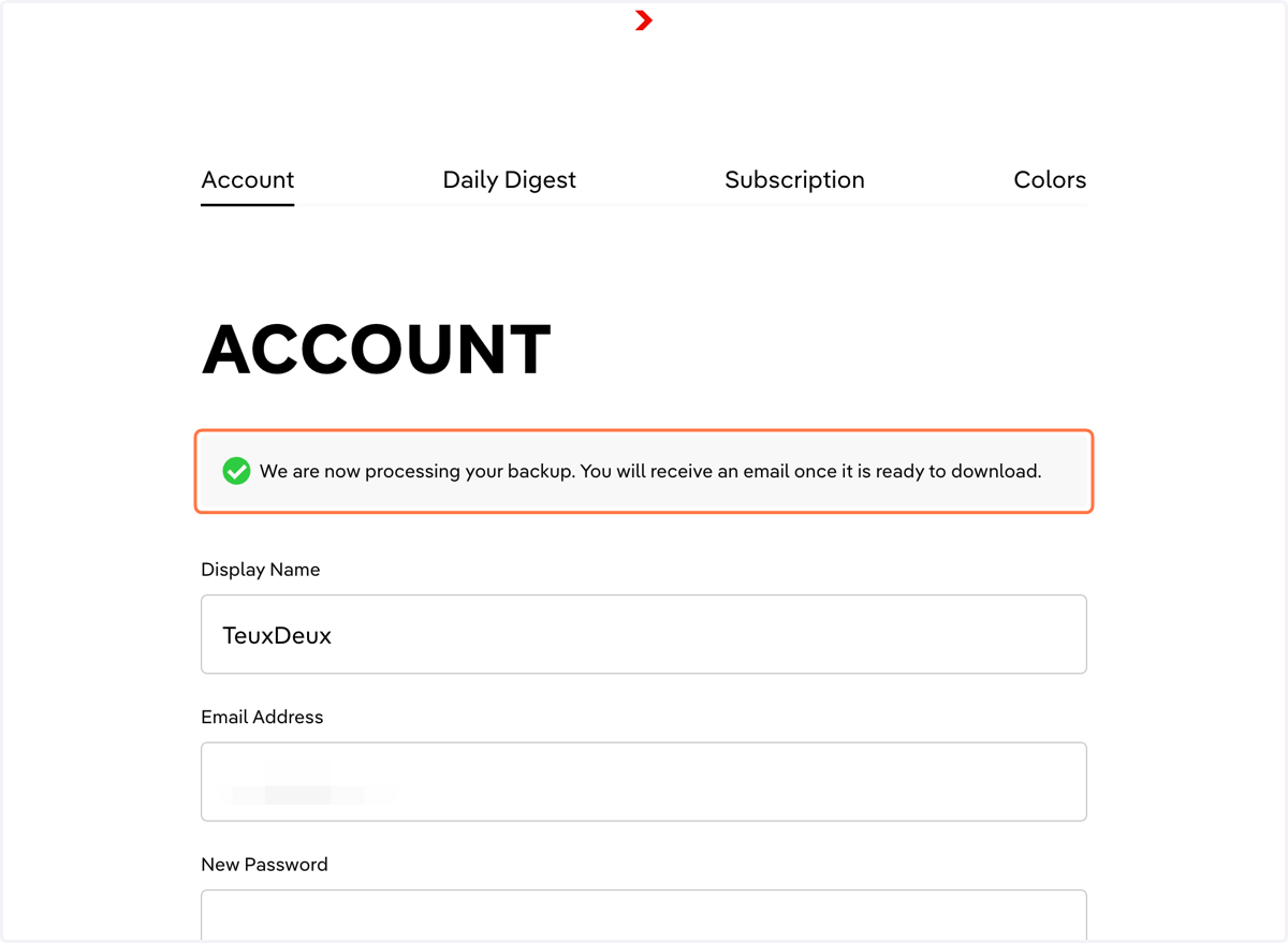 You'll receive a zip file with your backup in JSON and CSV format containing all complete and incomplete to-dos. Deleted items are not included.