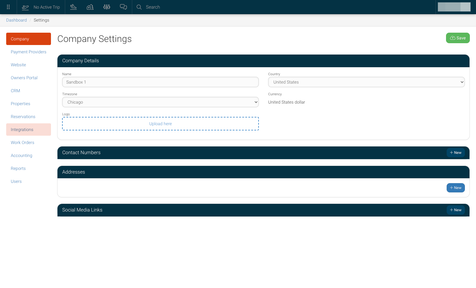 Click on Integrations