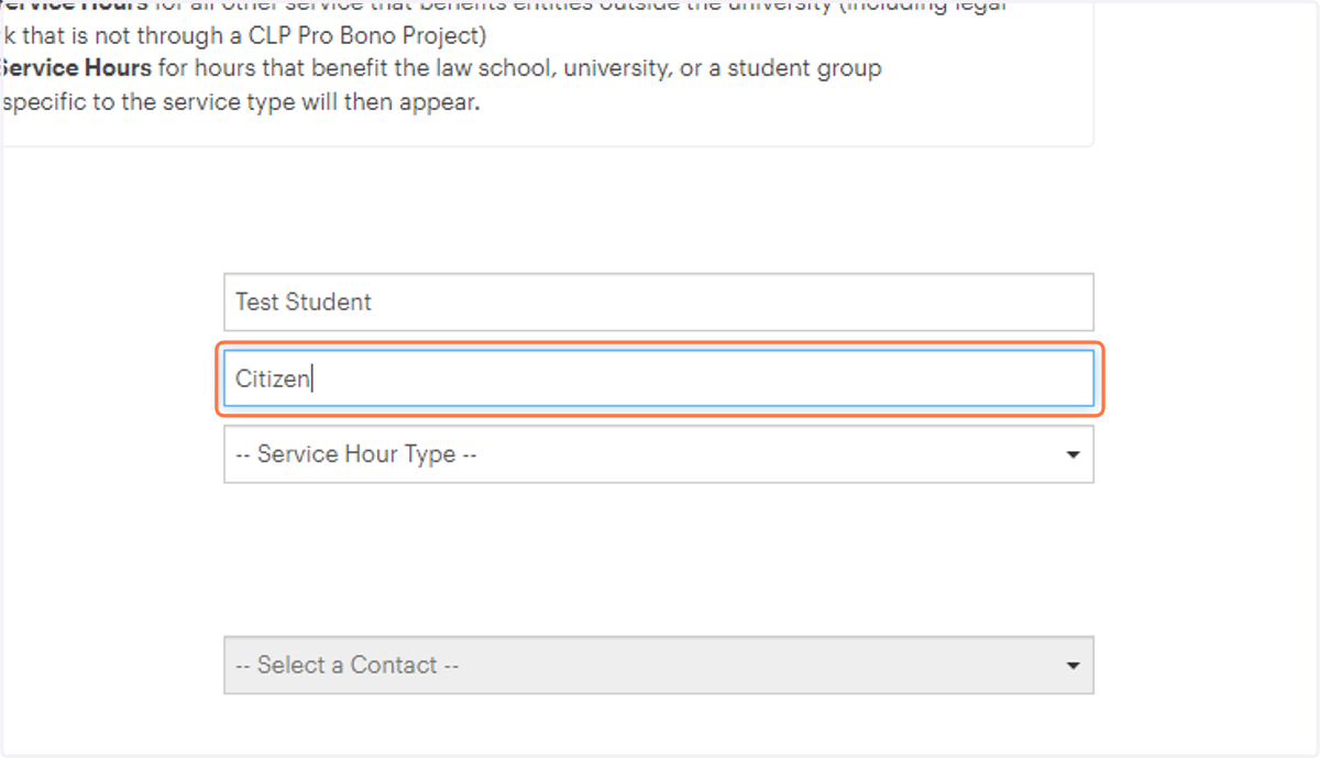 Begin typing "Citizen" and select "Citizen Lawyer Program" as the employer