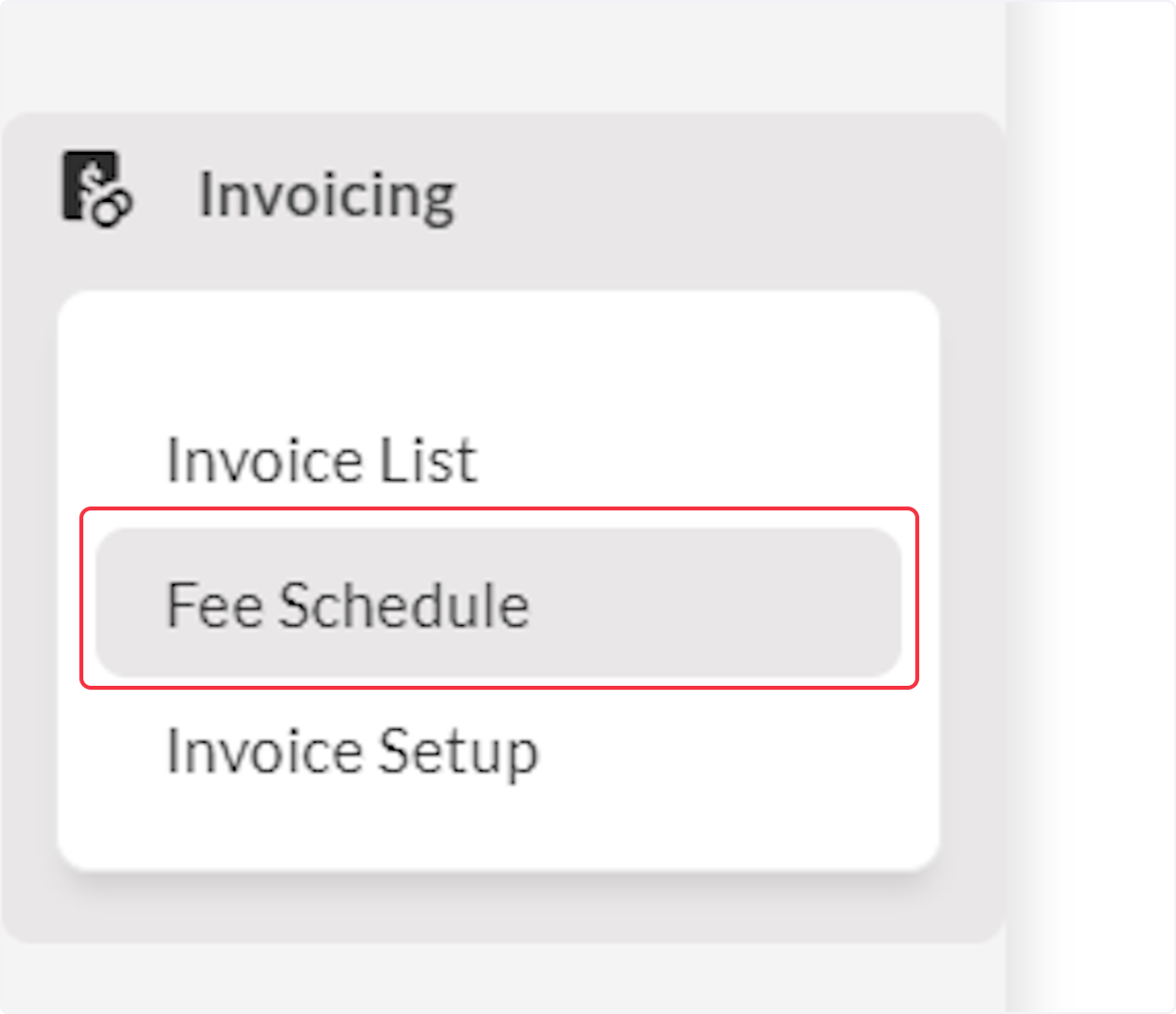 Click on Fee Schedule.