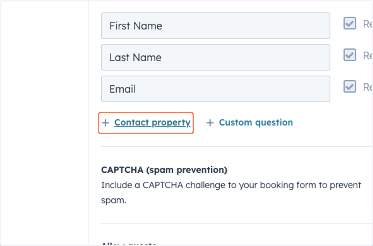 Click on Contact property