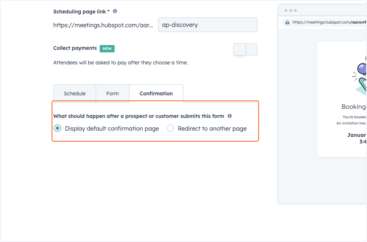 Click on What should happen after a prospect or customer submits this form…