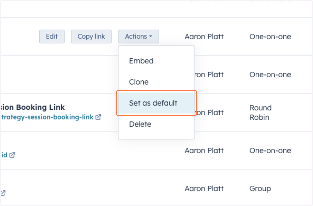 Click on Set as default