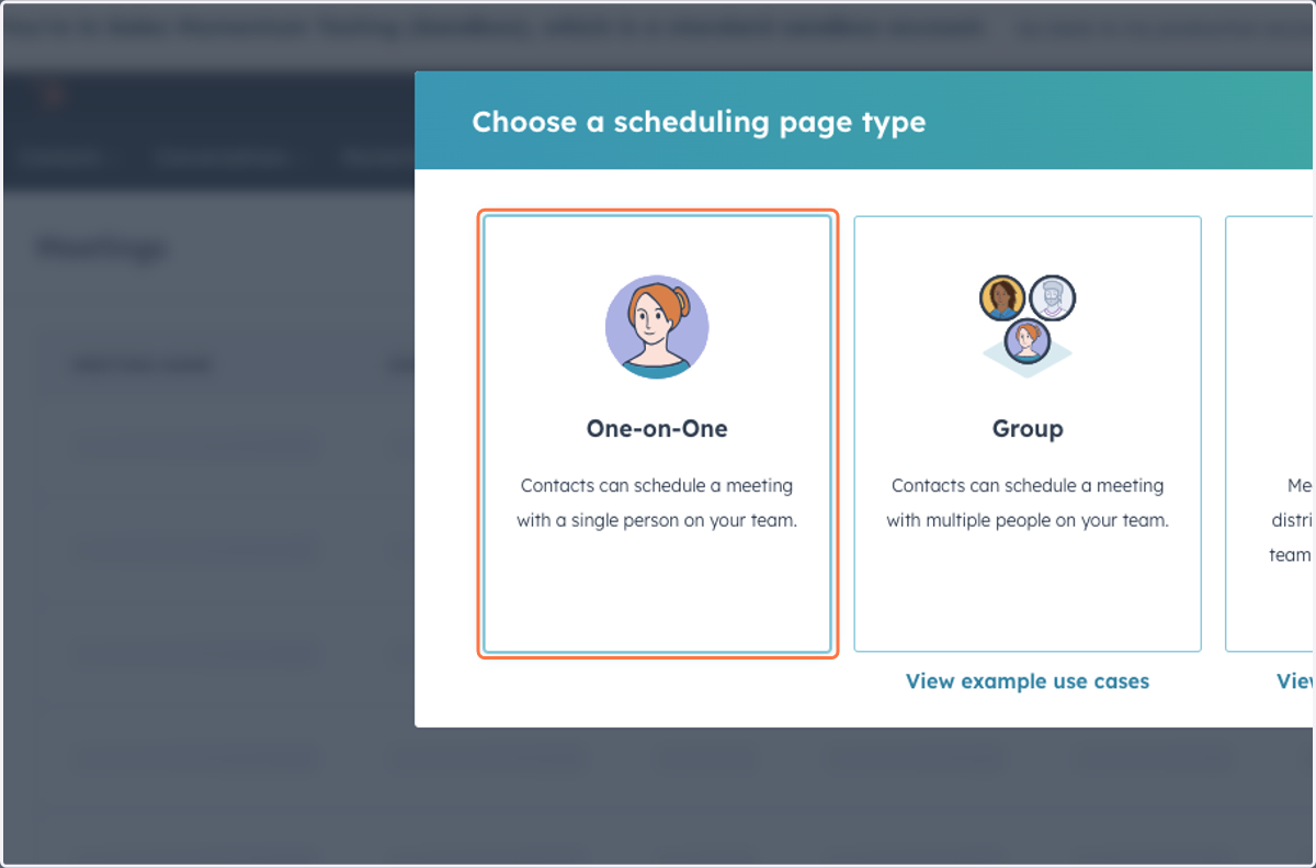 Click on One-on-One…