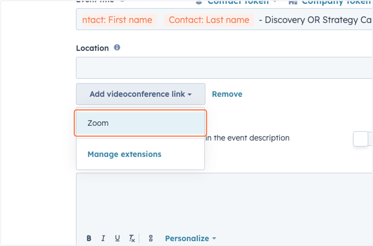 Click on Zoom…