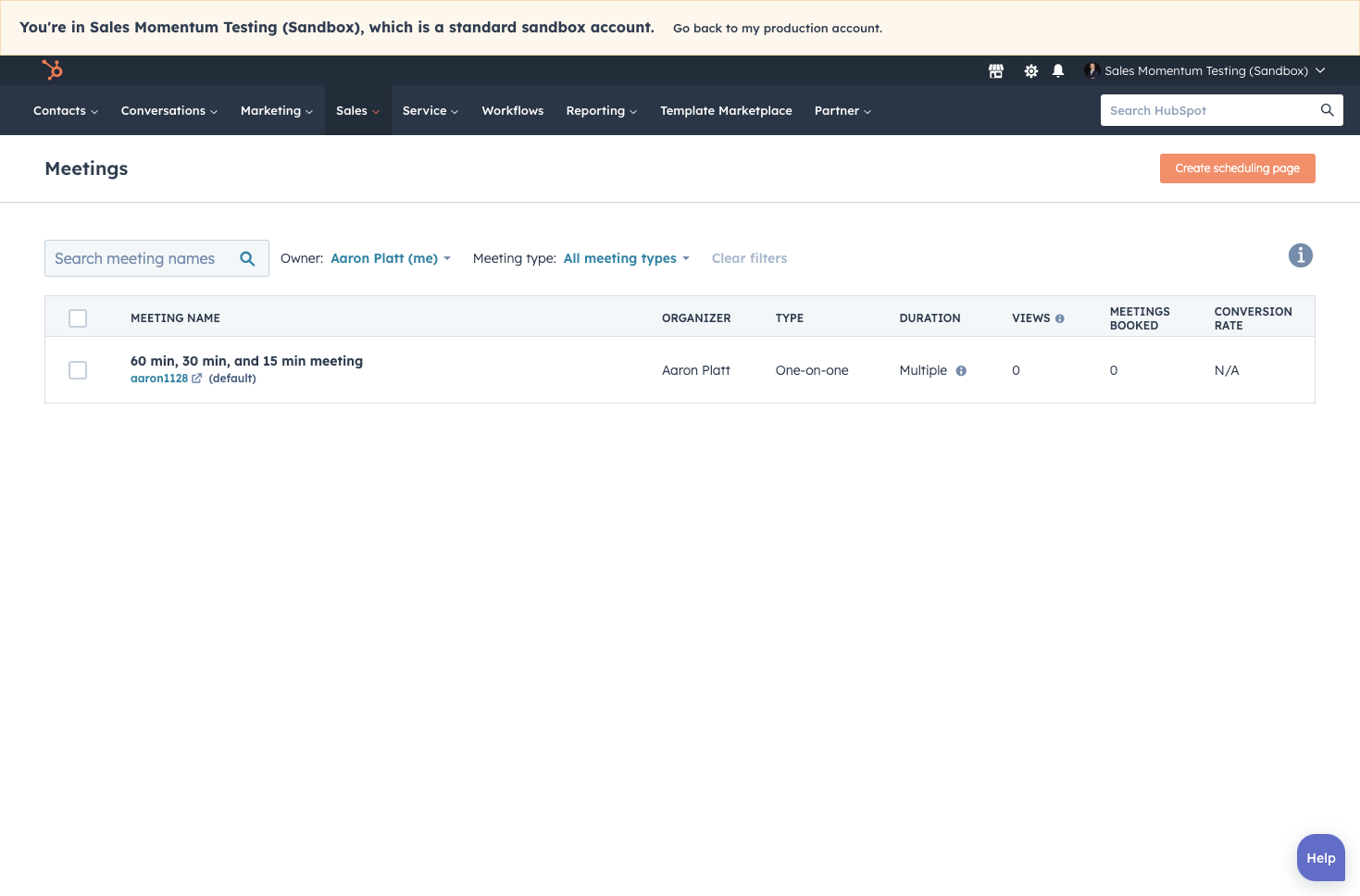 Click on Create scheduling page