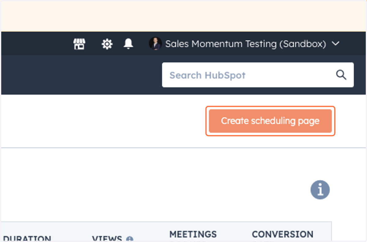 Click on Create scheduling page