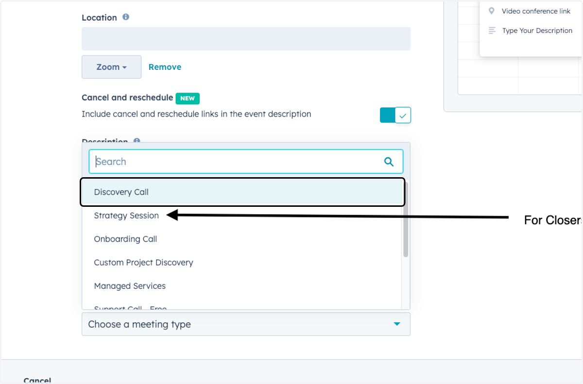 Click on Discovery Call