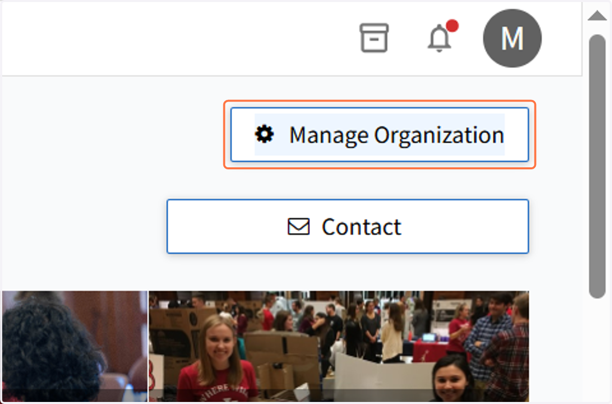 Then choose "Manage Organization"
