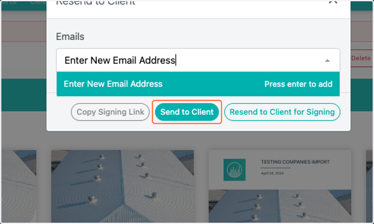 Click on Send to Client