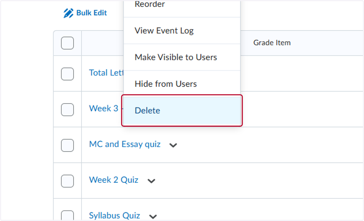 Click on Delete