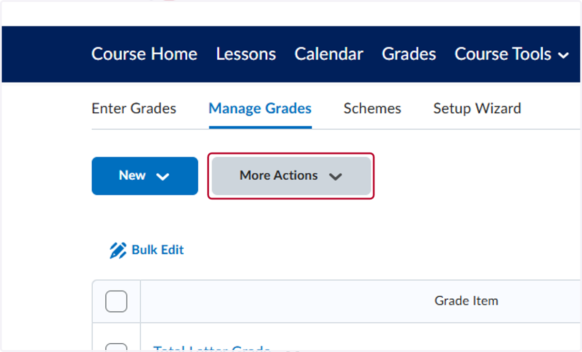 To delete, Click on More Actions