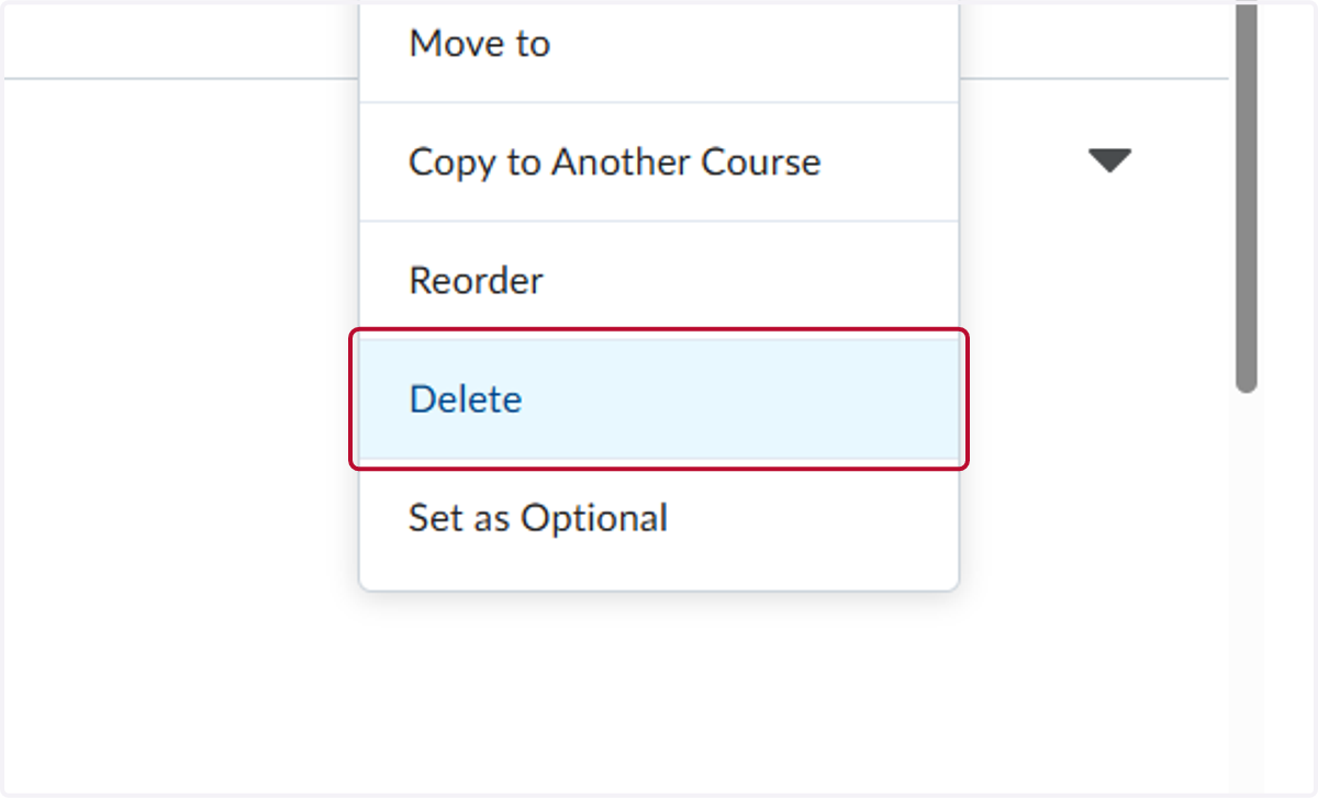 Click on Delete