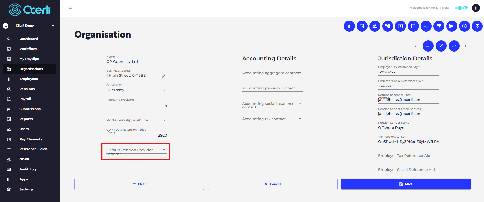 Click on ​Default Pension Provider Scheme