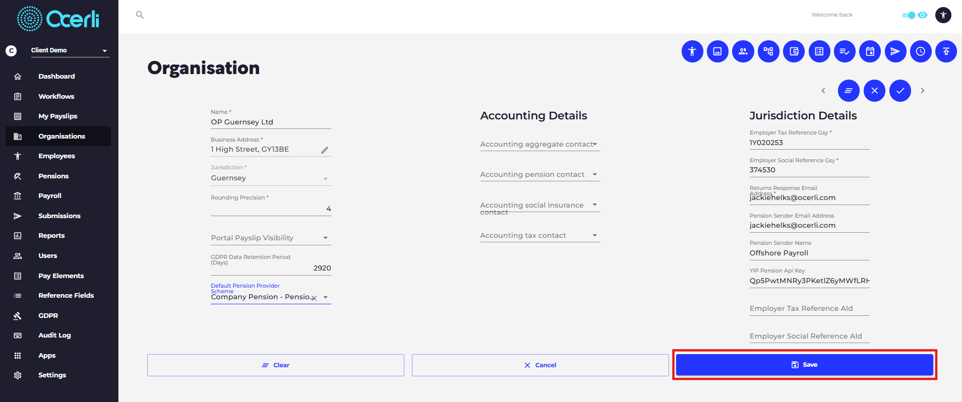 Click on save to save your changes.