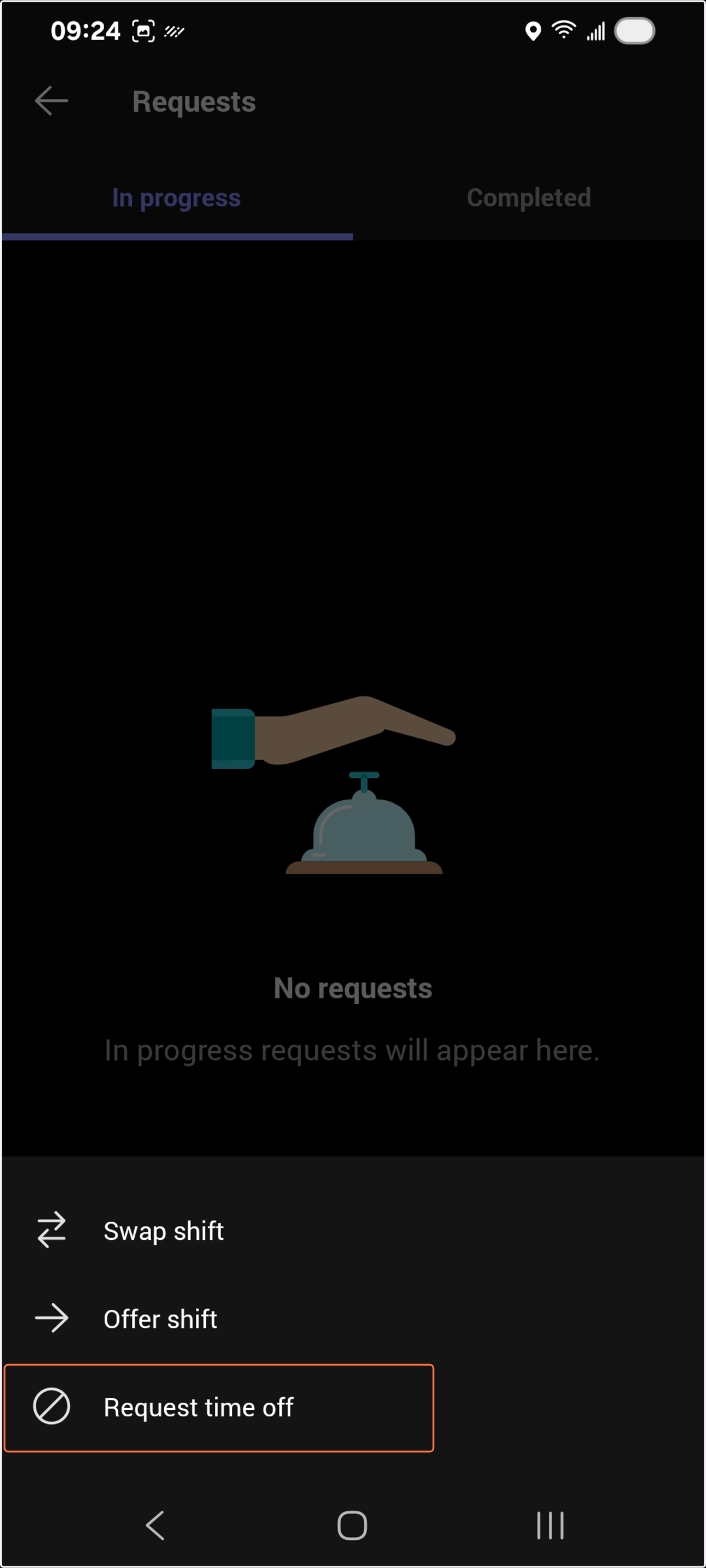 Select Request Time Off