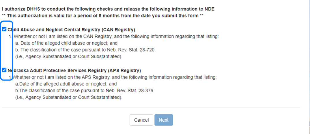 Finally, you will need to check both the boxes at the bottom before clicking "Next" again.